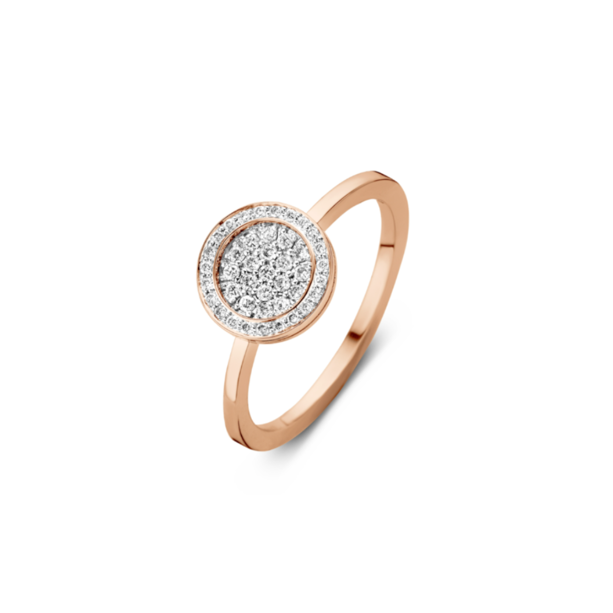 18KT rood/witgoud ring 0.23ct wit dia