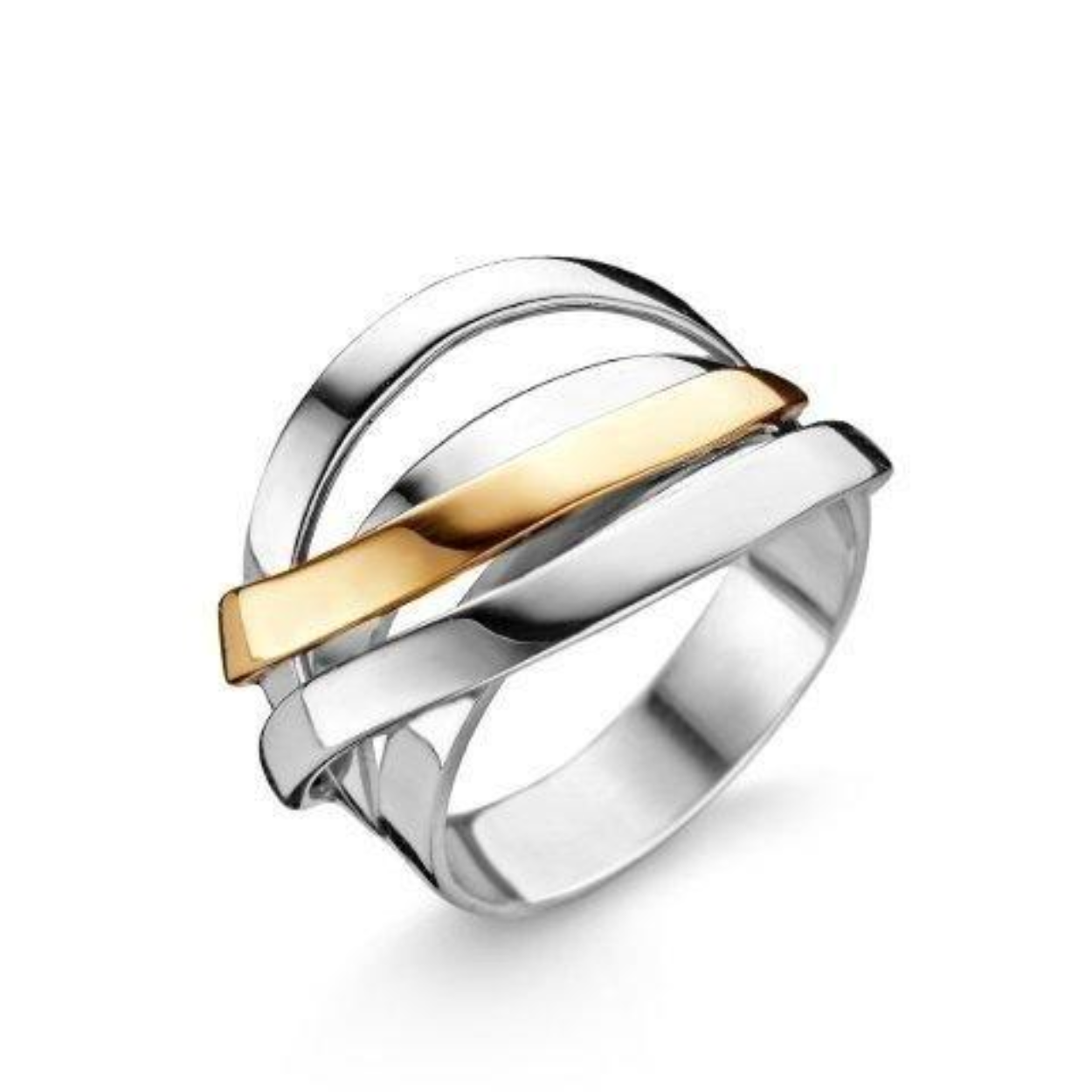 GOUD/ZILV RING-58