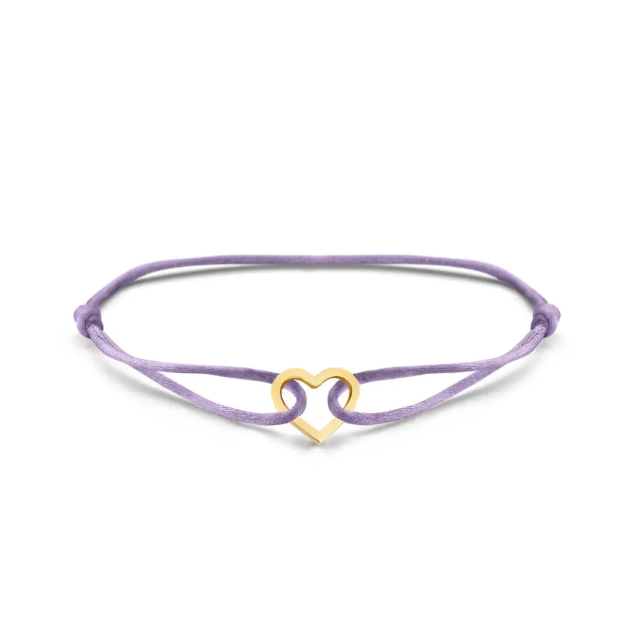JUST FRANKY BRACELET HEART CORD, maar u kunt via de kleurkaart uw eigen kleur kiezen en 2 extra kleuren.