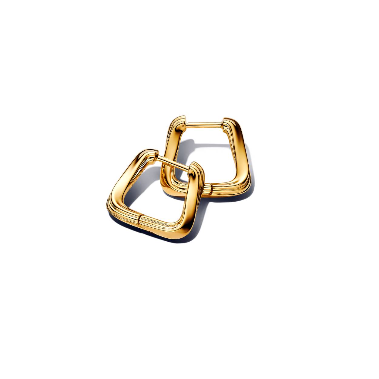 twisted vierkant gold plated oorringen