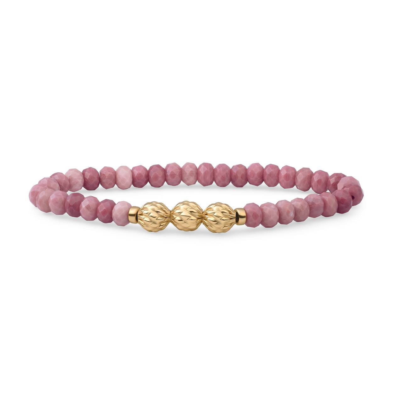 PINK RHODONITE FUSE BEADS BRACELET