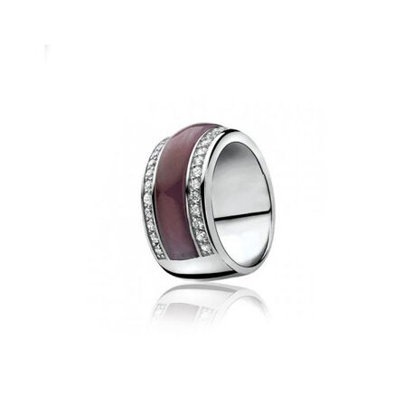 Zinzi zilveren ring paars cateye zirkonia mt54 ZIR616