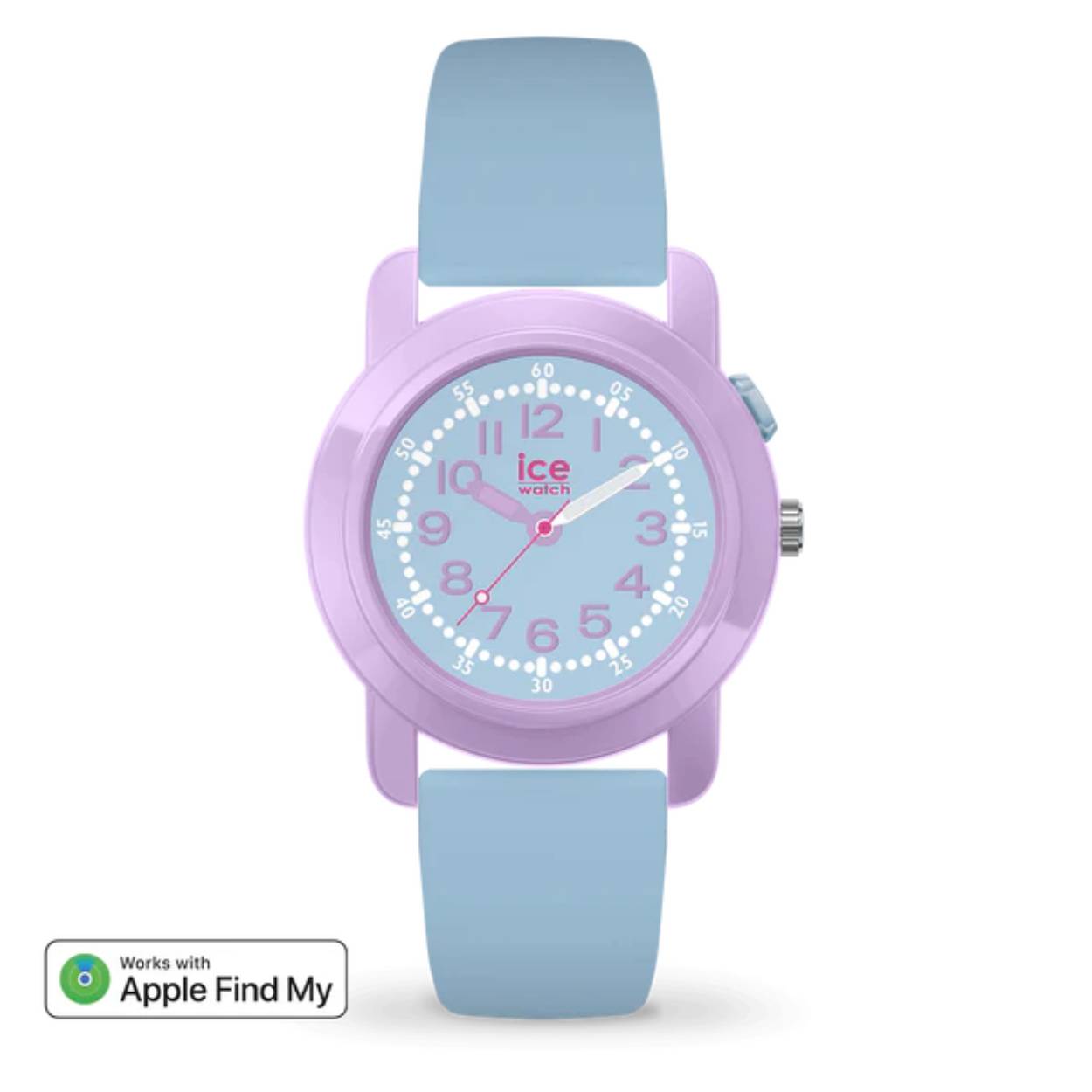 In de stemming voor pastelkleuren en zachtheid? De ICE Purple Soft Blue combineert een lavendelkleurige kast met een hemelsblauwe band voor een zachte, rustgevende look. Het eerste kwartshorloge dat leren en beveiliging combineert. Dankzij de geïntegreerde Find My-technologie van Apple is het gemakkelijker dan ooit om het horloge terug te vinden als je het bent verloren of vergeten. Een ideale metgezel voor energieke kinderen... en geruststellende ouders en grootouders!