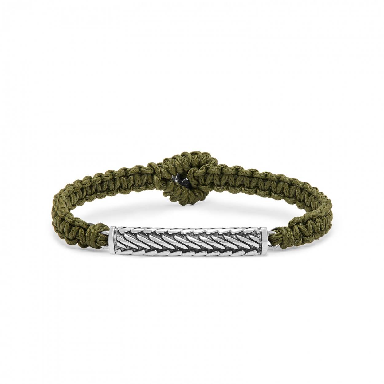 gevlochten Silk armband, model 688 groen 21cm paracord