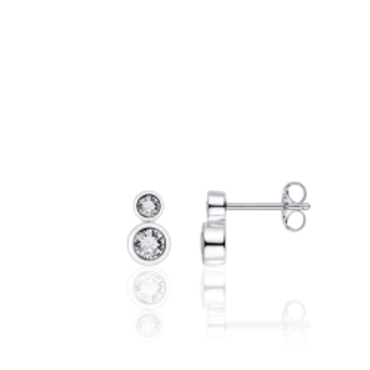 oorstekers zilver | dubbele zirkonia