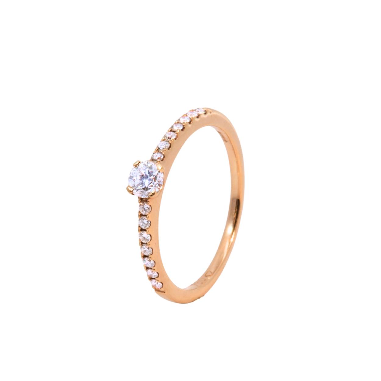 Roségoudkleurige ring met briljanten 0,4ct 2gr