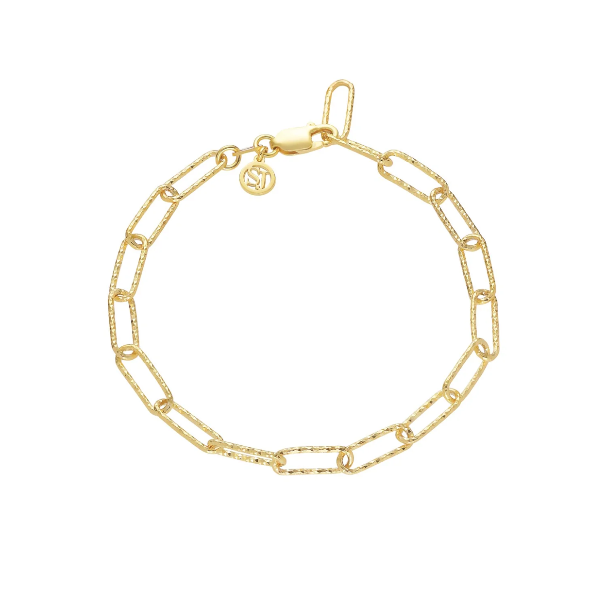 Bracelet made of 18 karat gold plated in 925 Sterling silver and with polished surface.