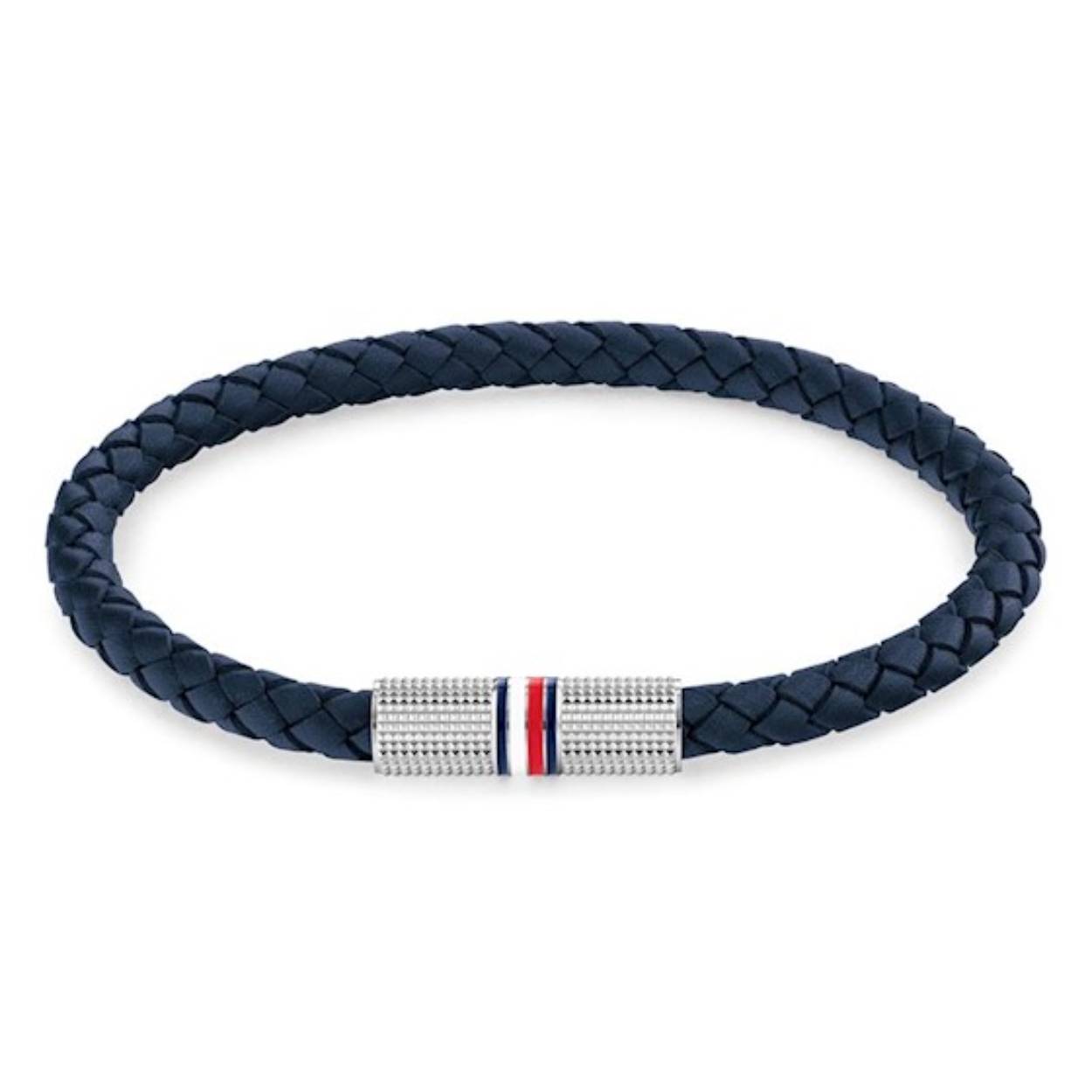Tommy Hilfiger | Armband heren | Blauw gevlochten leer | 19 cm