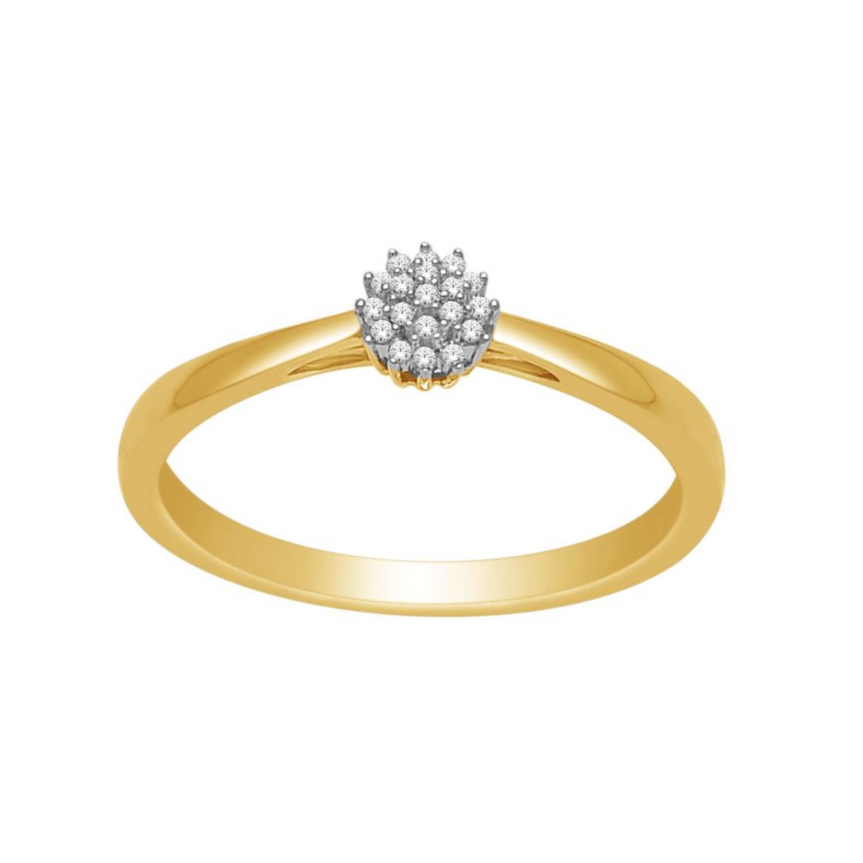 14.kt briljant rozet ring 0.05ct. TW-SI mt.55