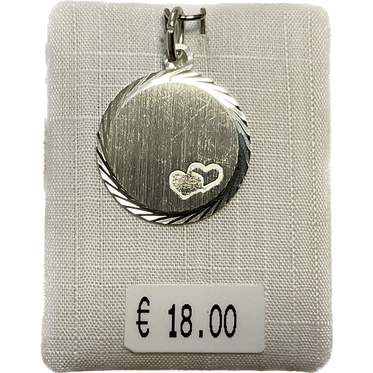 Zilver rond hartjes   