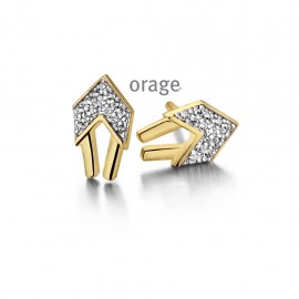 Zilveren oorstekers, verguld, met zirkonium