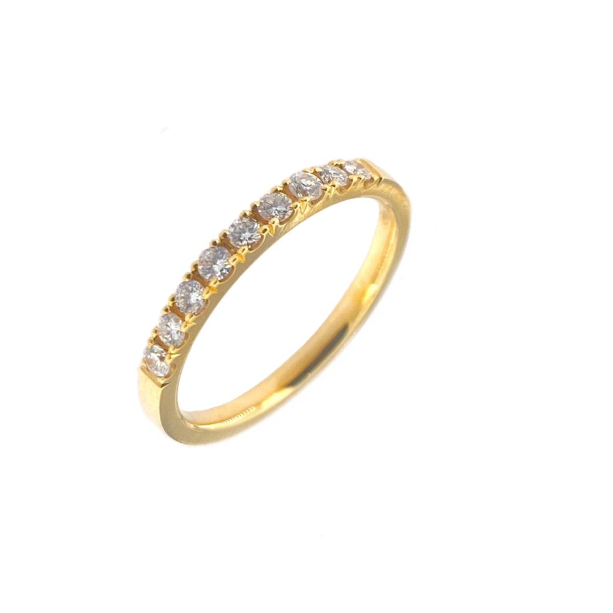18kt GG alliance castle + 0.27ct brilj 9 x 0.03ct