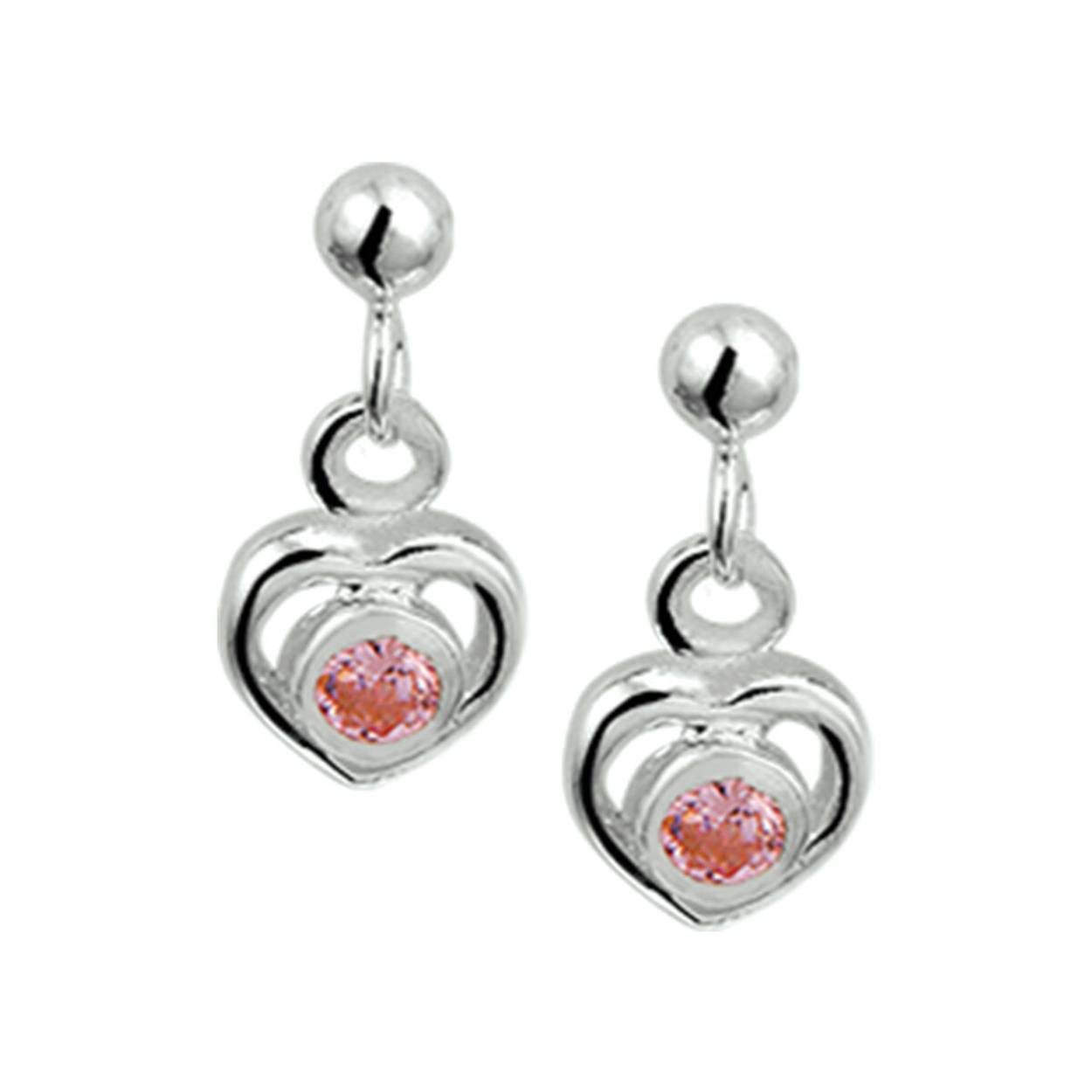 Oorhangers hart strass zilver 