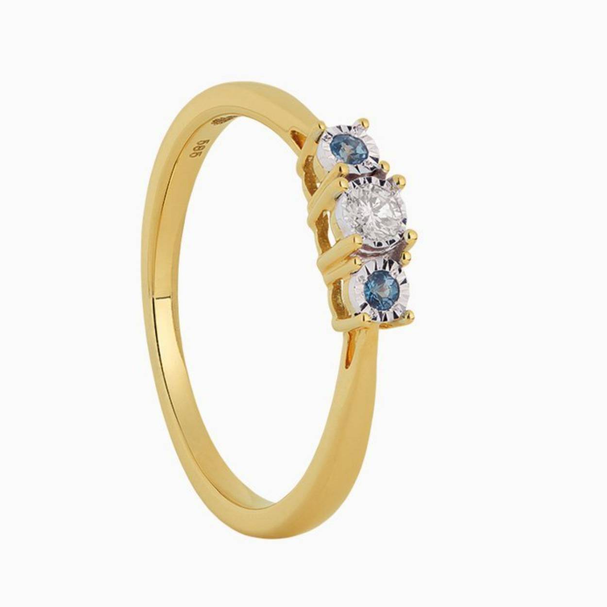 Eclat ring Bicolor 0.07crt tw/si, met topaas, 