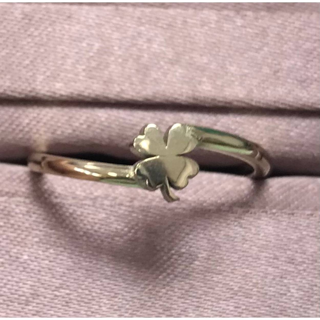 18krt. witgouden Ring klaver