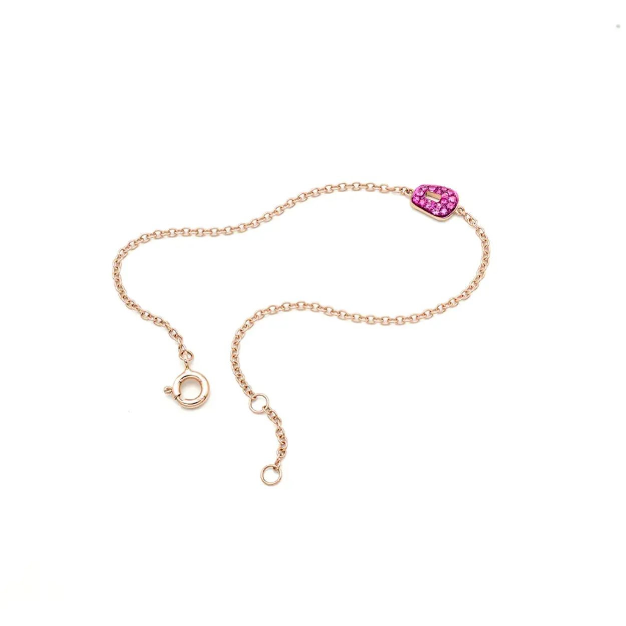 Mattioli Mini Puzzle armband rosé gold en roze saffier