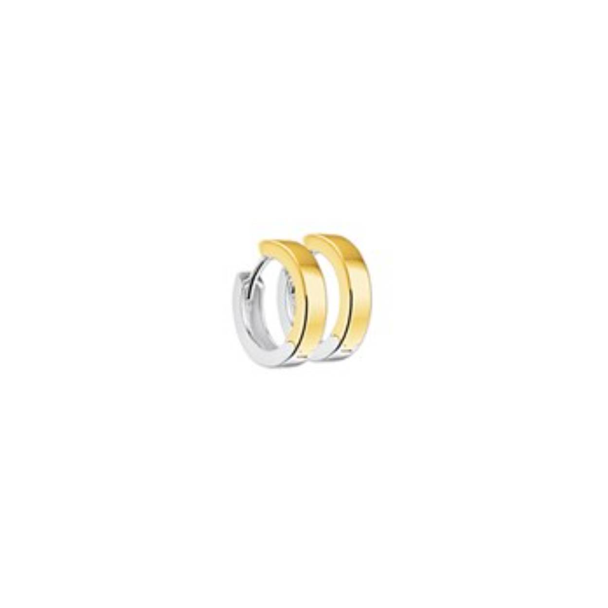 14k geel/wit gouden klapcreool vlak