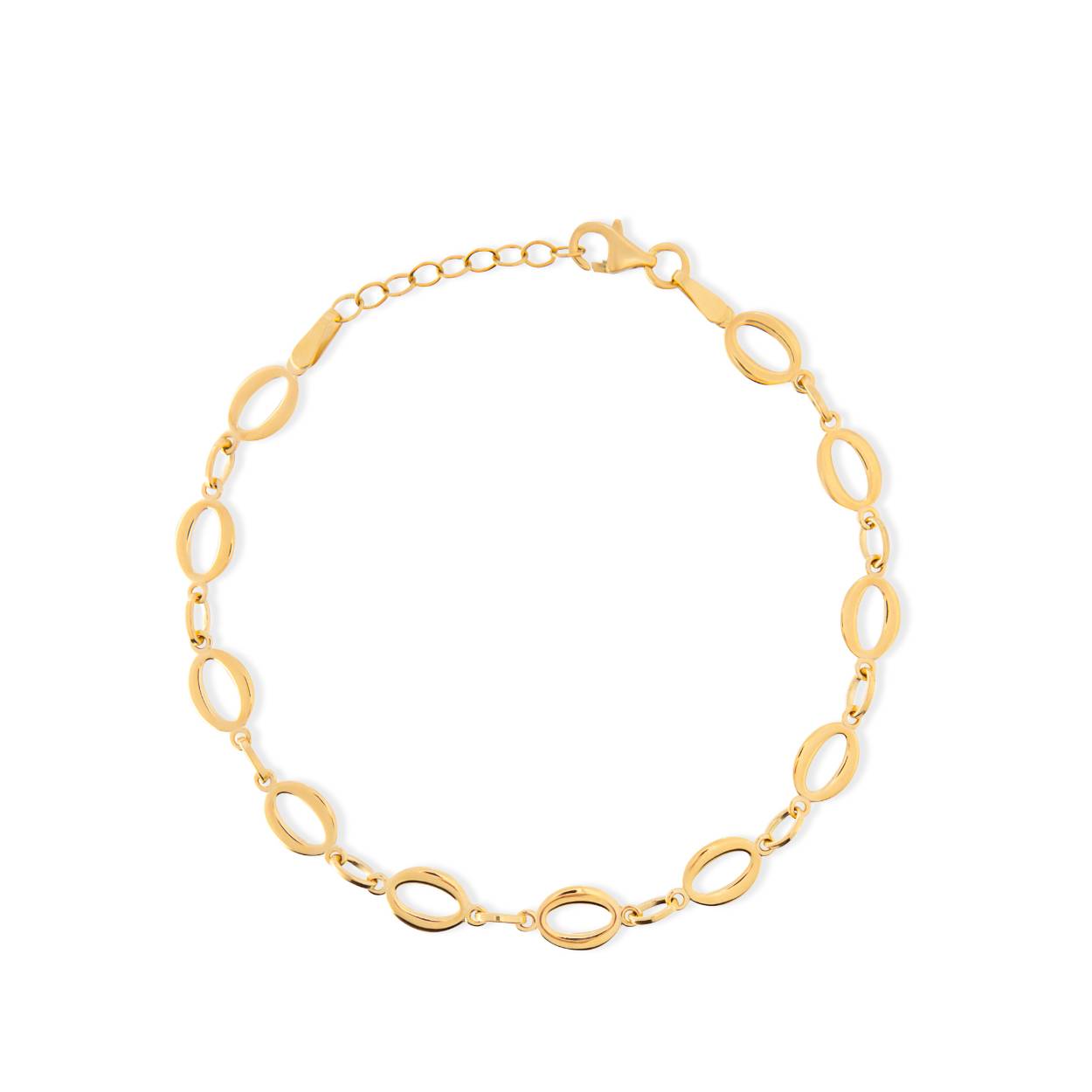 Swing Jewels 14 karaats gouden armband  19 cm met open ovale schakels en voorzien van een degelijke karabijnsluiting.