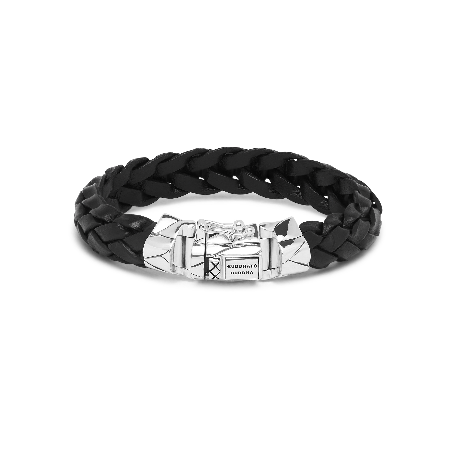 Buddha to Buddha - Mangky Leather Bracelet Black zilver 127BL, maat 21cm - 001J051270306