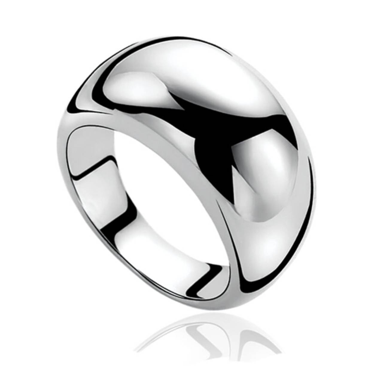 Zinzi zilveren ring bol poli mt54 ZIR529