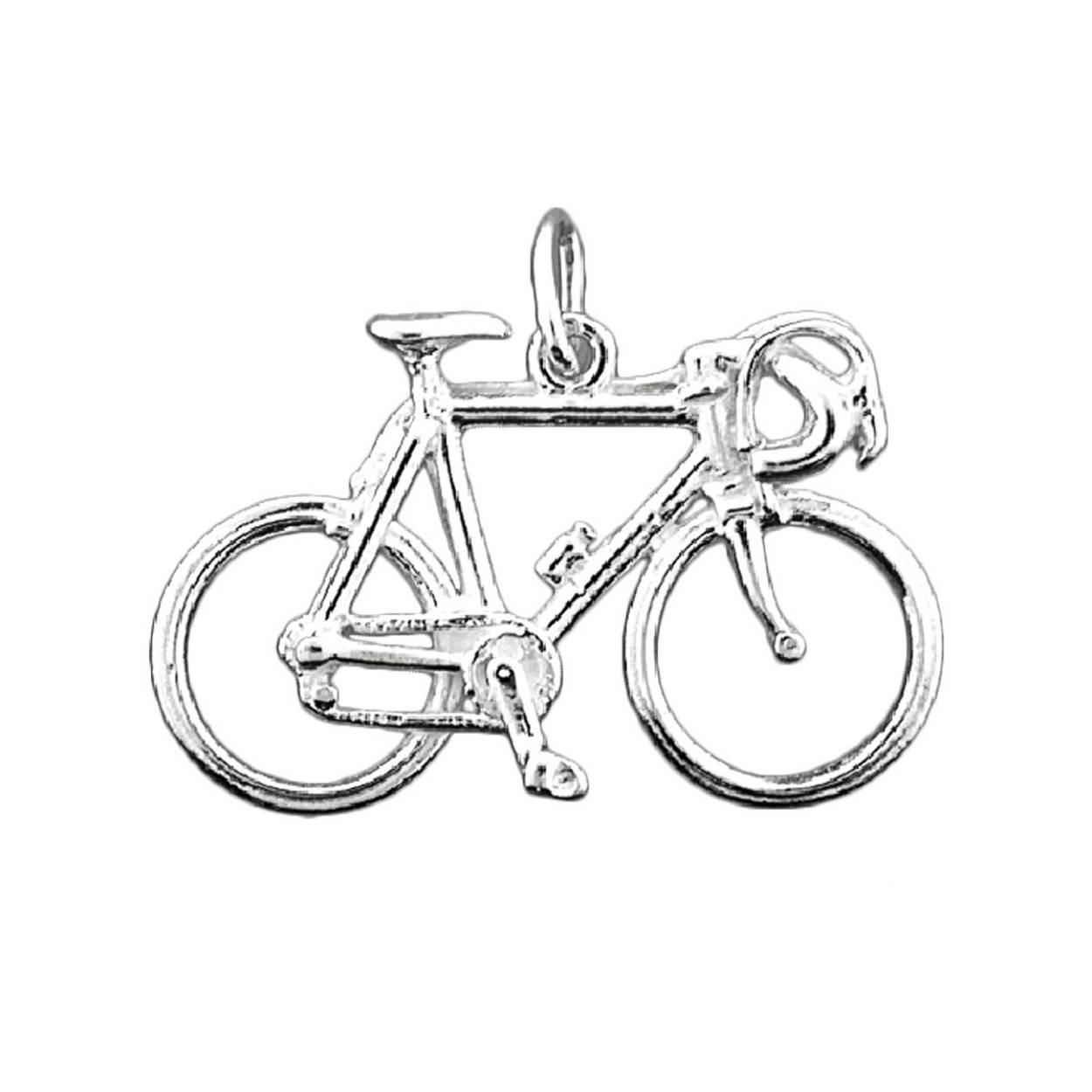 Zilveren hanger bedel Racefiets 