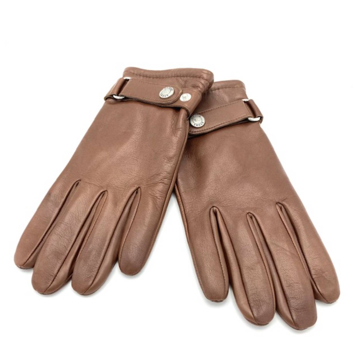 Mooie lederen herenhandschoen met prima pascomfort, De voering is fleece. Aan de bovenzijde een gesp welke de handschoen een stoere look geeft.