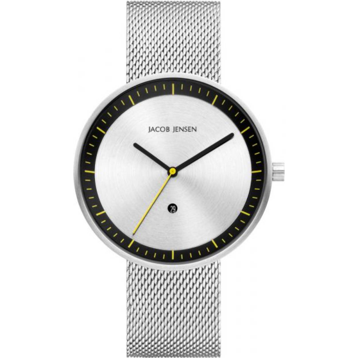 Jacob Jensen 277 Strata stalen herenhorloge met stalen band