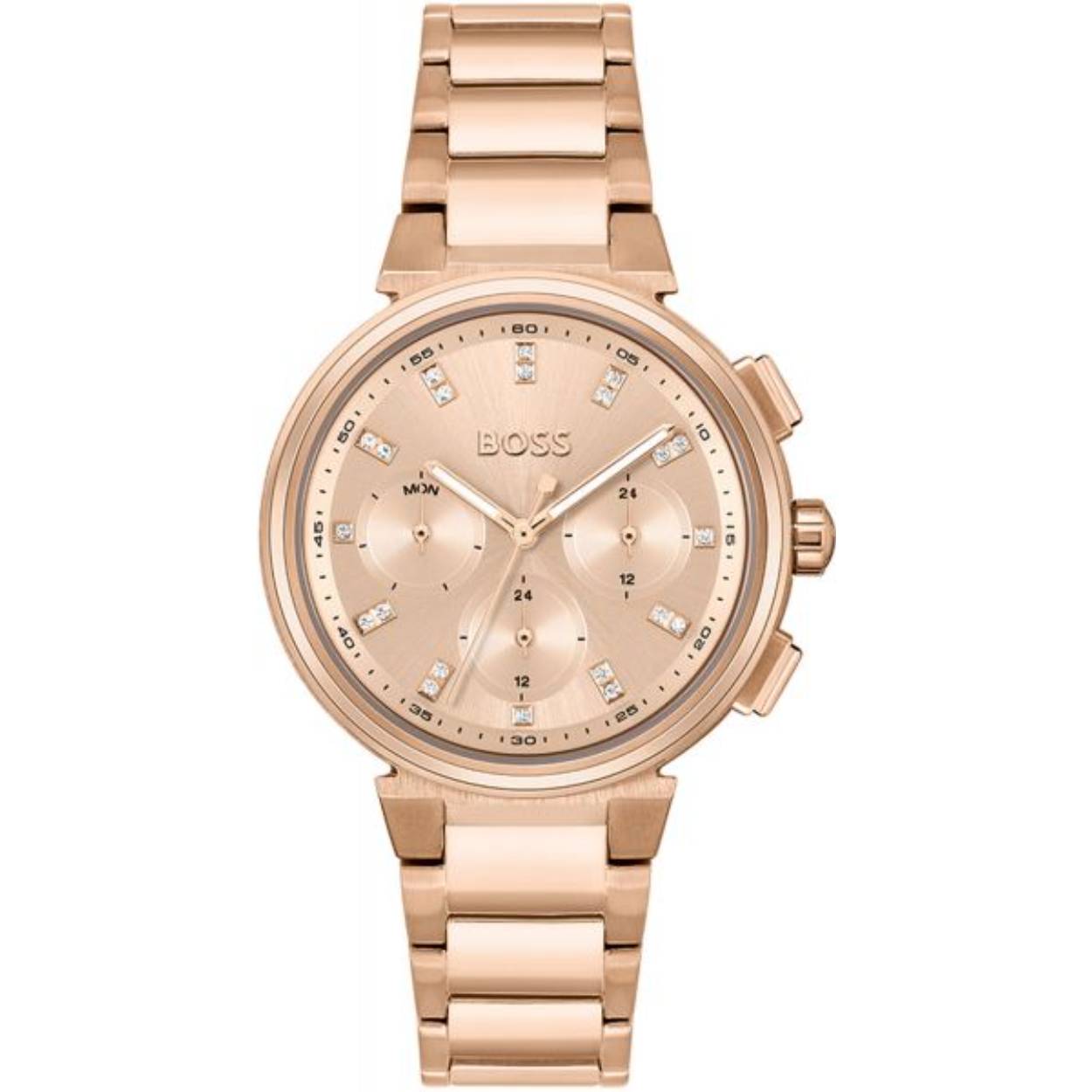 Dit horloge van Boss HB1502678 is speciaal ontworpen voor dames en heeft een elegante en stijlvolle uitstraling. Het horloge beschikt over een quartz uurwerk en een roestvrij stalen band. De rosé goudkleurige wijzerplaat zorgt voor een luxe uitstraling. Draag dit horloge bij zowel casual als formele gelegenheden voor een subtiele touch of glamour. Maak je outfit compleet met dit prachtige horloge van Boss HB1502678!