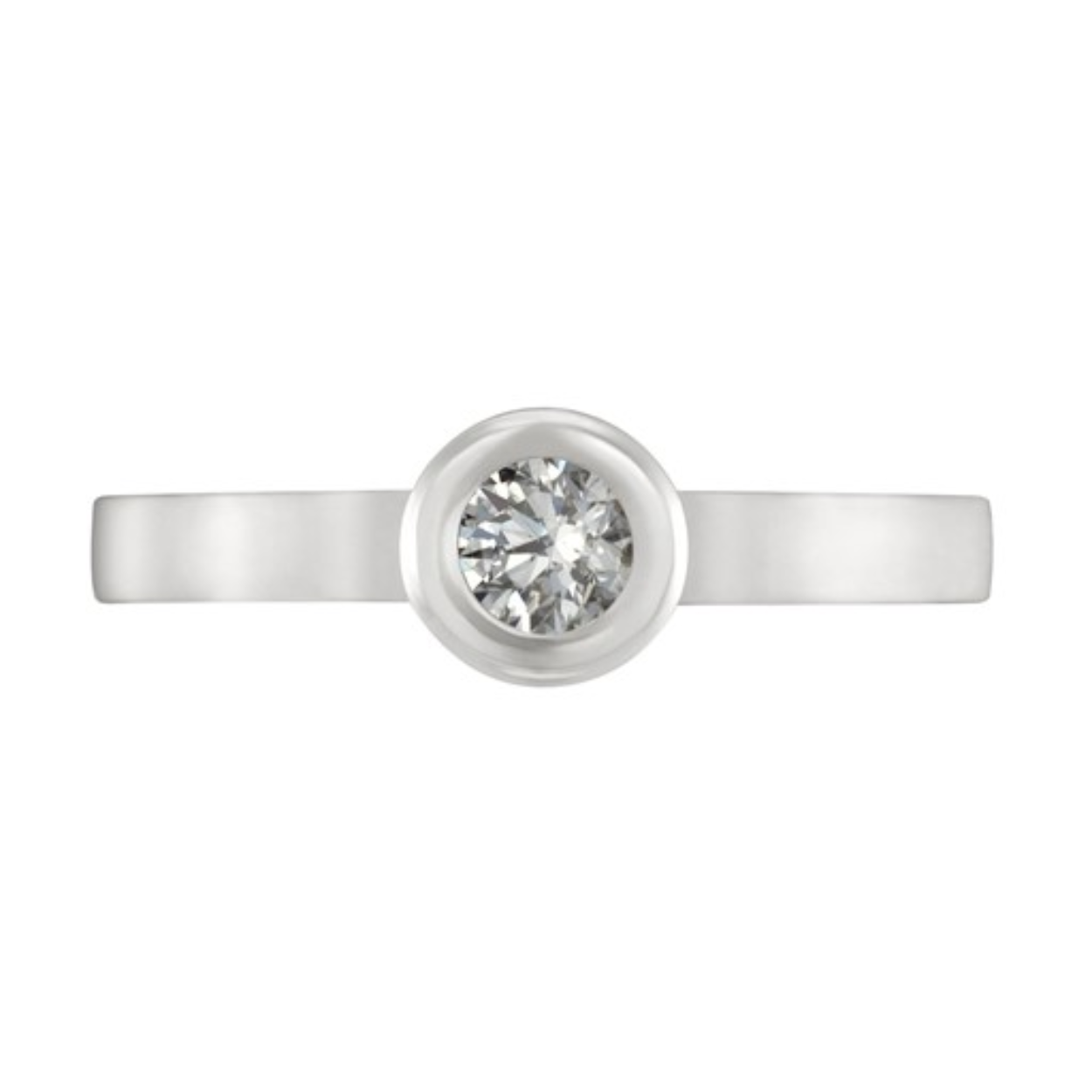 14krt Witgoud Solitairring Aller Spanninga 1x0.12crt Model 12070W-1X012-54