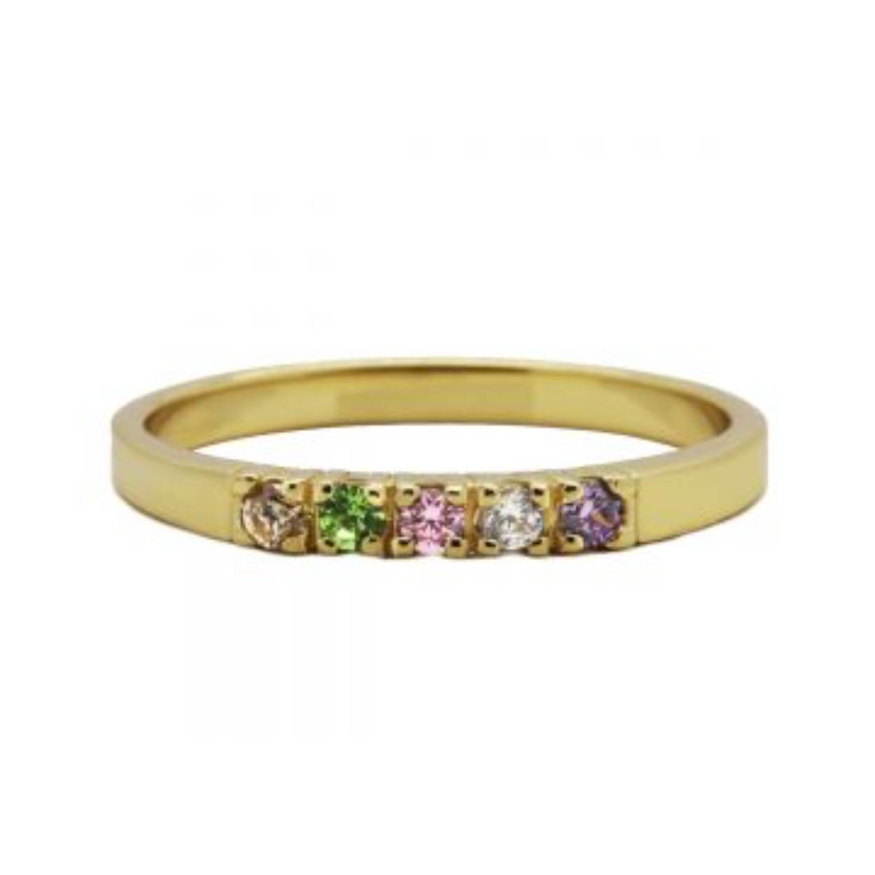 Dit is onze 925 sterling zilveren ring met gekleurde zirkonia. Al onze ringen zijn verkrijgbaar in de maat 48, 50, 52, 54, 56, 58 en 60. Ze zijn verkrijgbaar in zilver of met een 14K gouden plating. Onze stapelringen zijn perfect om te mixen en matchen. Draag ze samen om mooie combinaties te maken.
