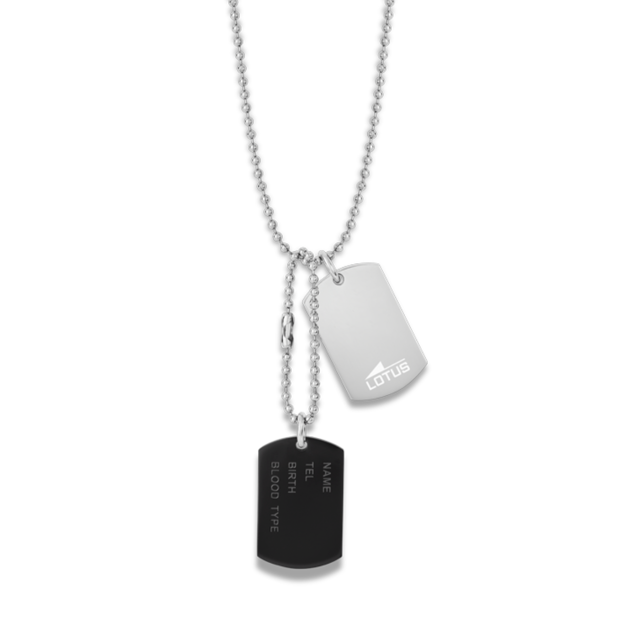 Stalen ketting met legerplaatjes