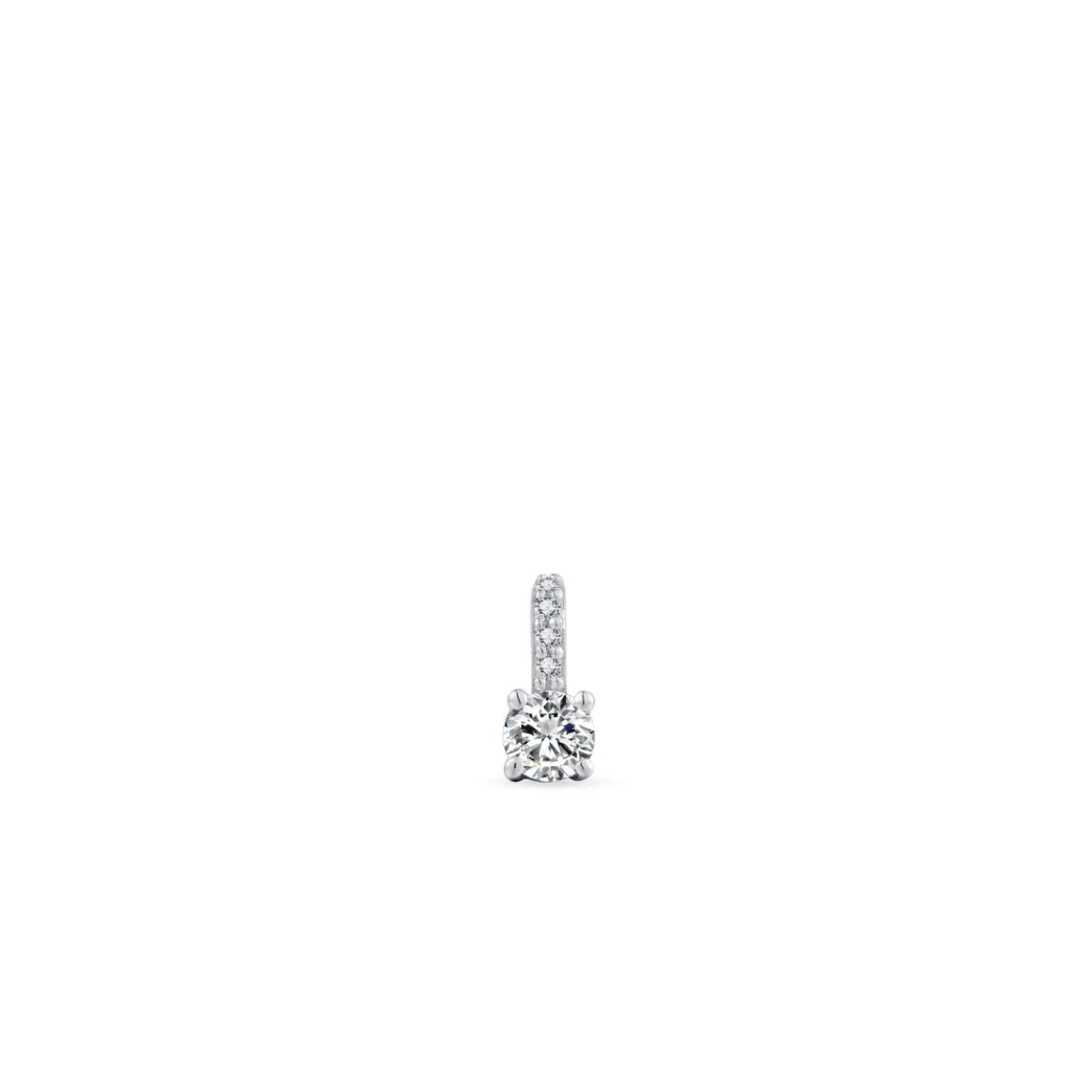 Solitair pendant with pave set link | 4 mm