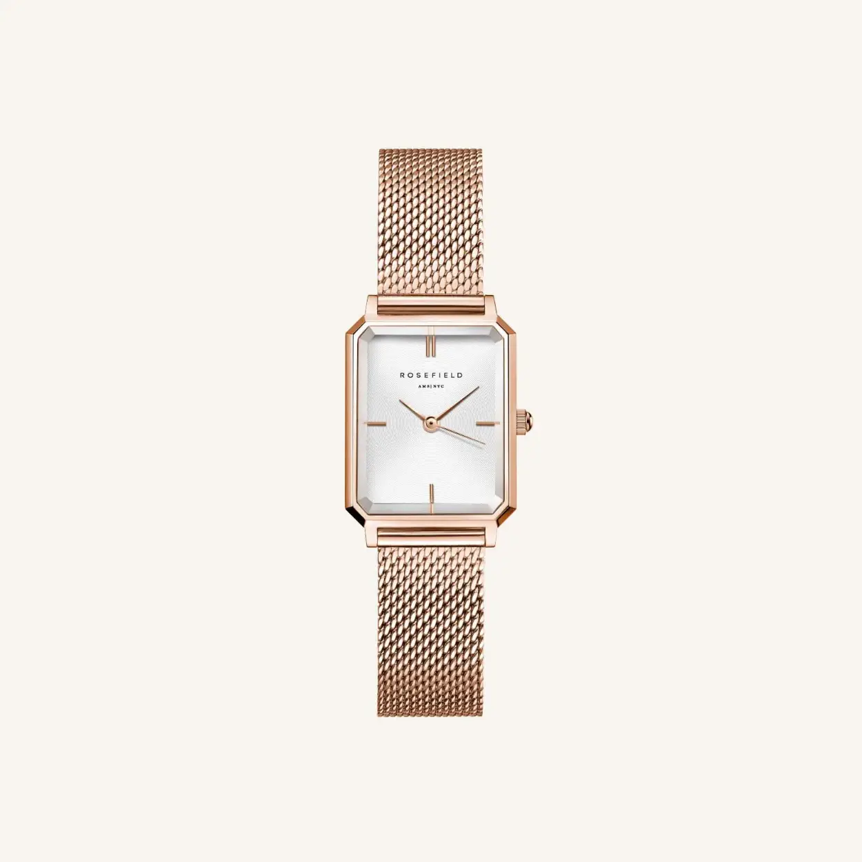 Rosefield OWRMR-O59 The Octagon XS Mesh White RoseGold
