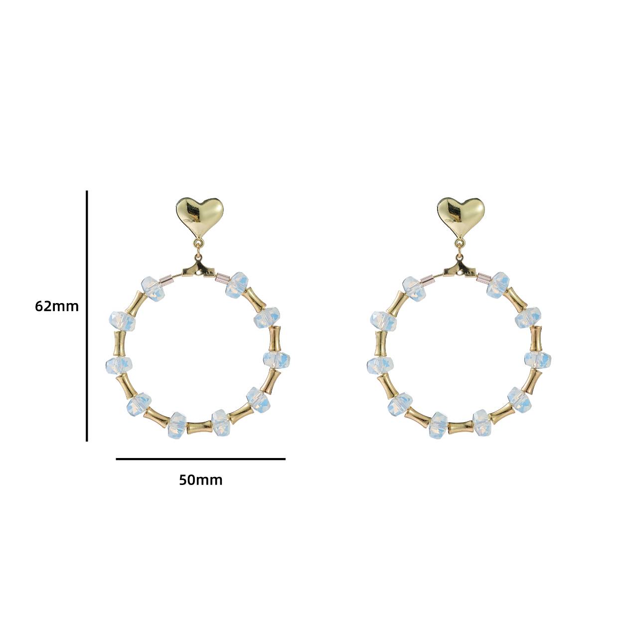 Heart + stones - 14K + White
E4038-1