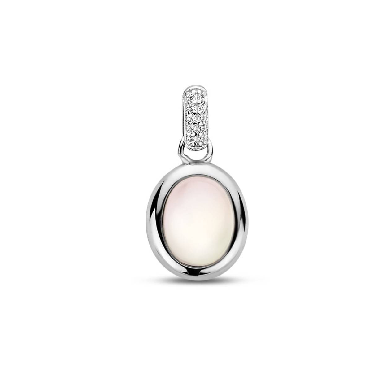 Zilveren hanger catseye zirkonia