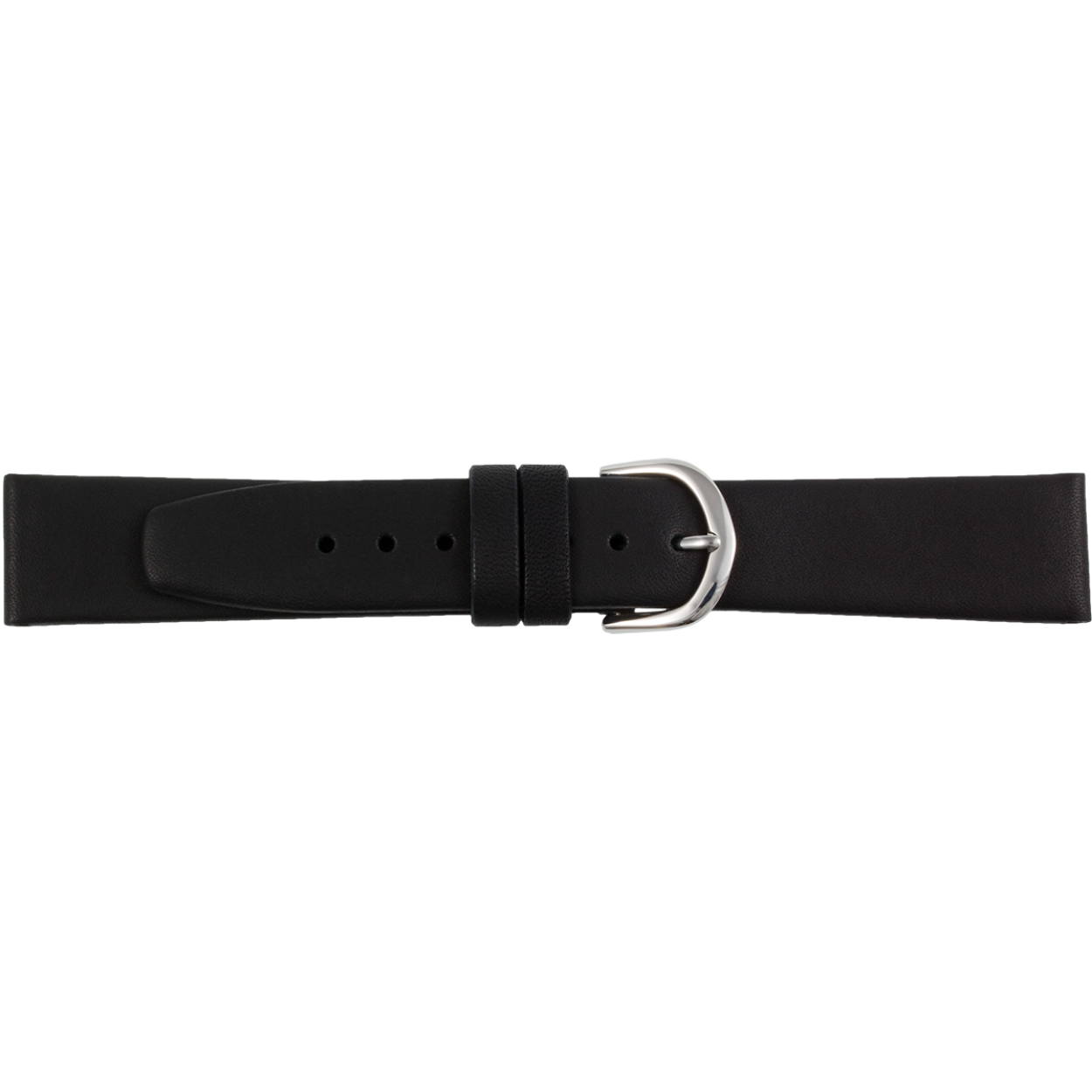 Horlogeband leder 16mm zwart waterresistant leder