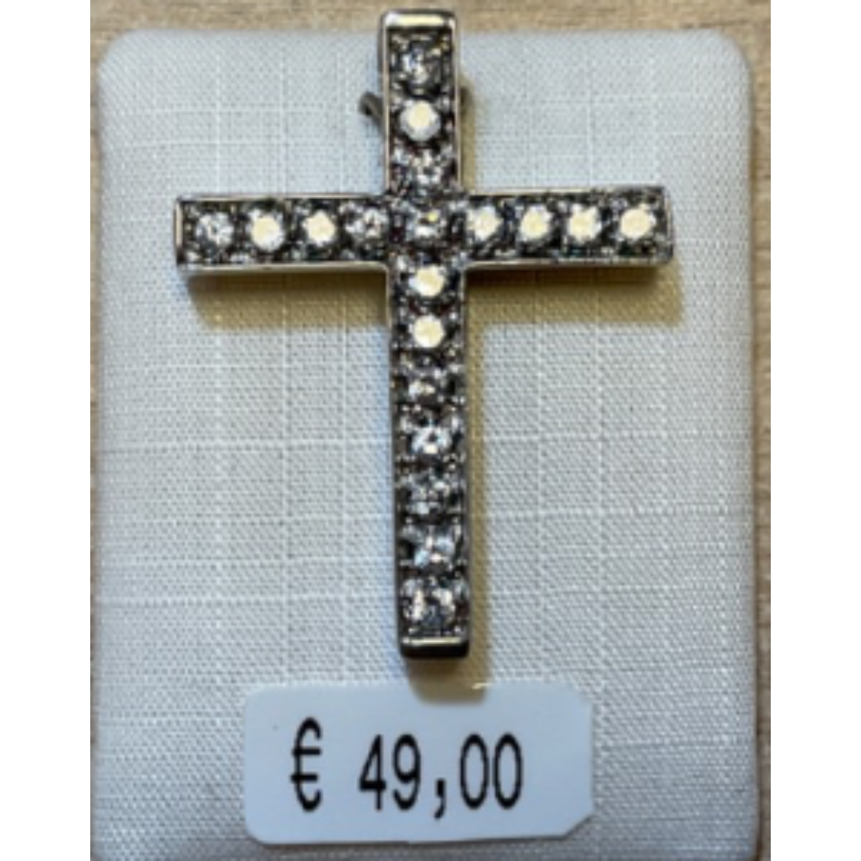 Zilveren hanger kruisje zirkonia