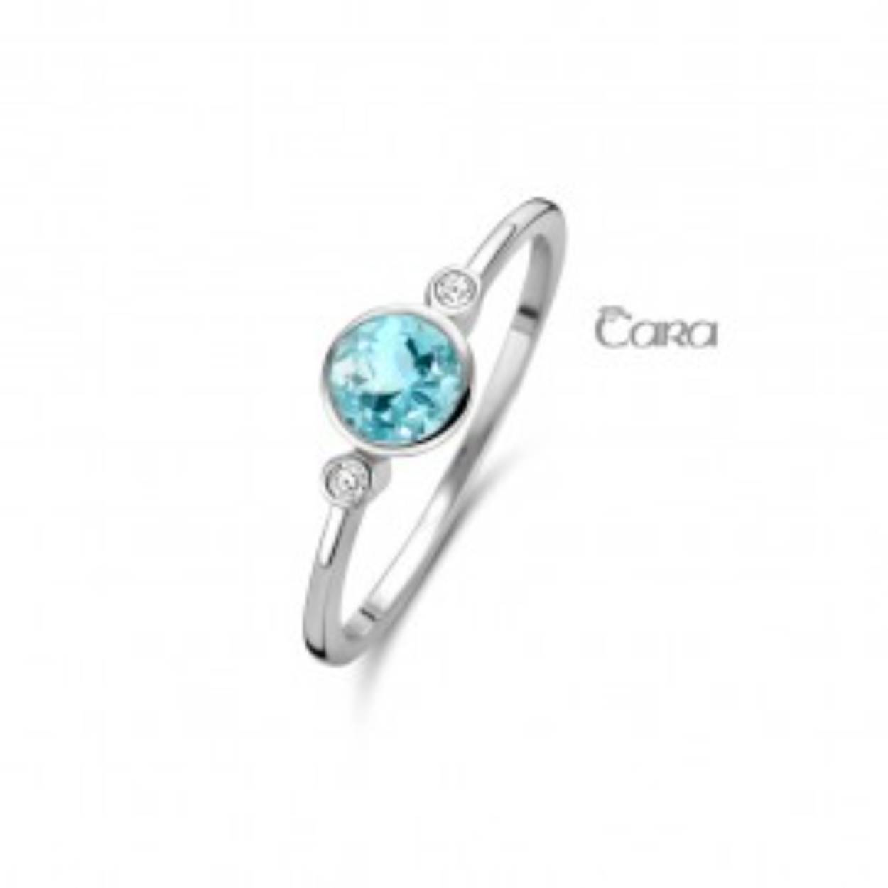 Cara ring wit goud 18KT topaas