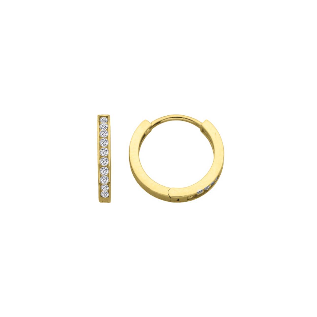 MY iMenso GOLD Creoli earrings "Stretto CZ 2,3x15mm"