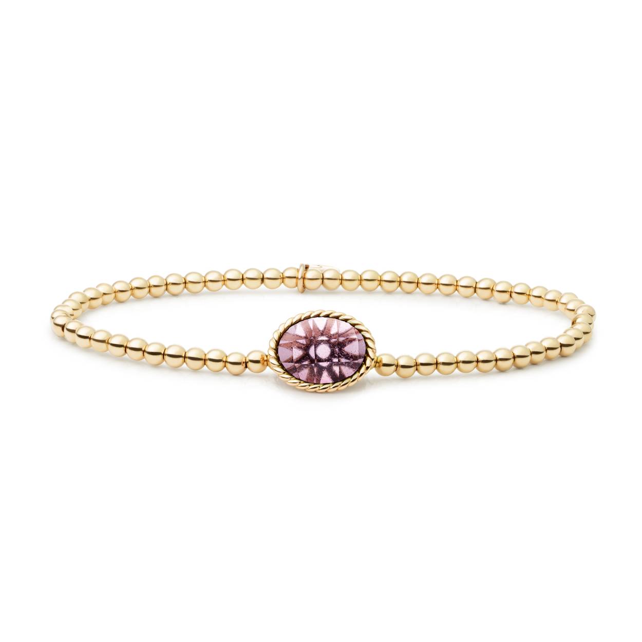 Sparkling Jewels armband Twist Aubergine Quartz goldplated