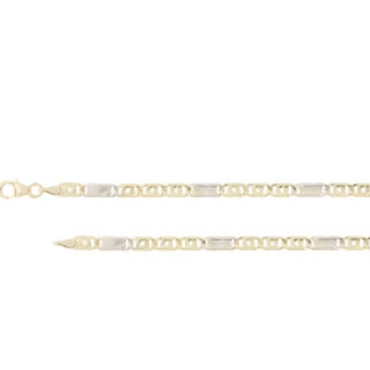 60 centimeter bicolor collier met valkenoogschakel.