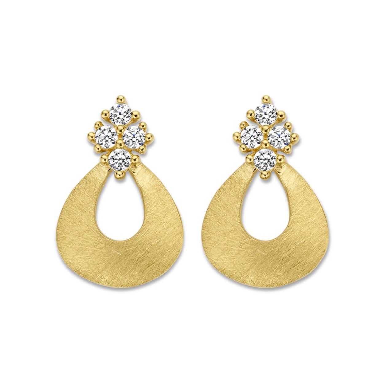 18 kt gouden oorstekers met zirkonium
Bijhorende ring en hanger van deze set, ook verkrijgbaar
De prijs kan variëren naargelang de goudprijs.