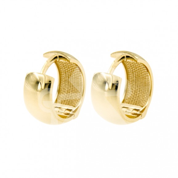 Creool bol met klapsluiting
14 karaat geelgoud
Breedte: 5,50 mm
Diameter: 12,50 mm
Gewicht: ca. 3,10 gram