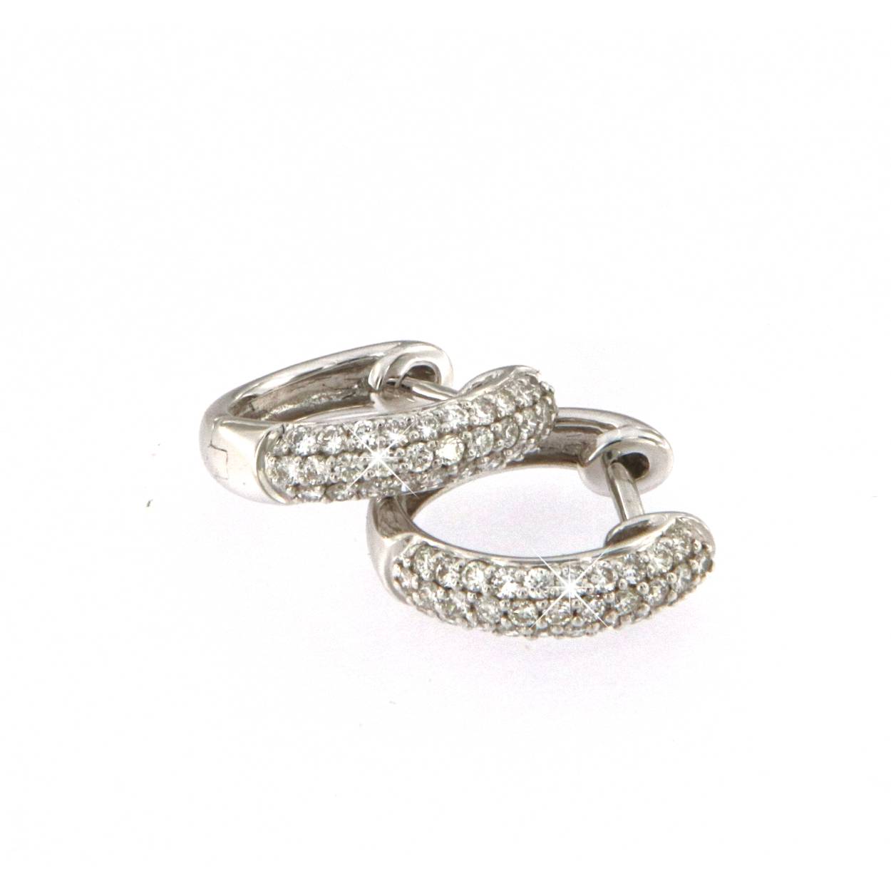 creolen in 18kt wit goud met pavé gezette diamant 0.48ct
