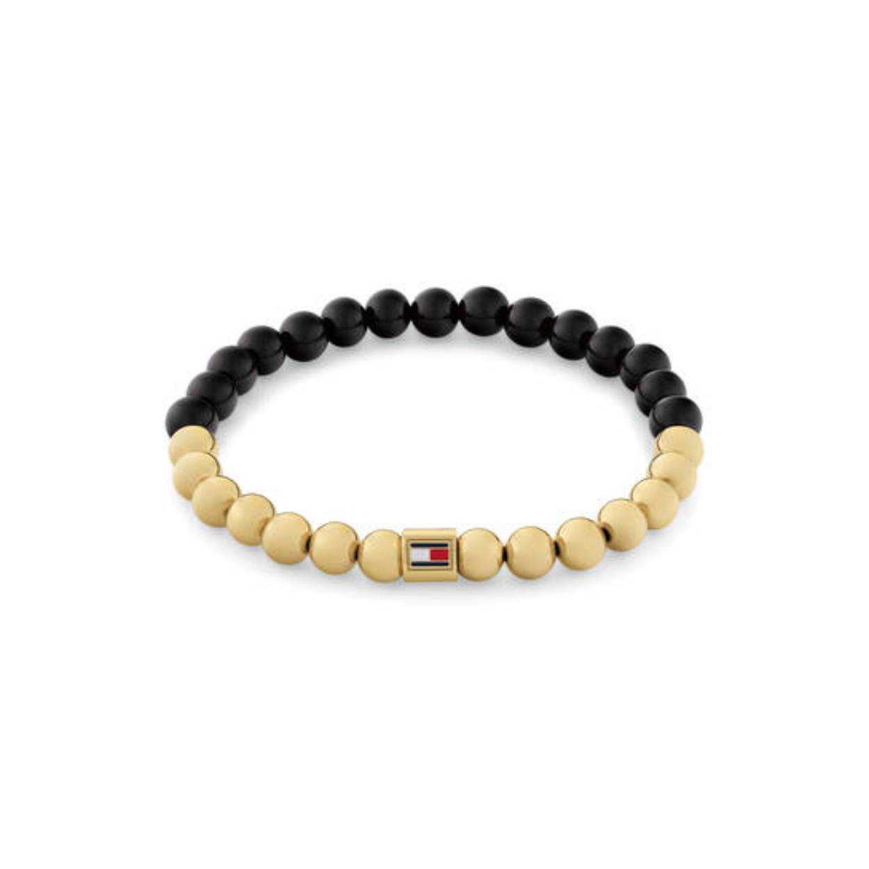Tommy Hilfiger armband met onix en goldplated edelstalen kralen
TH2780961