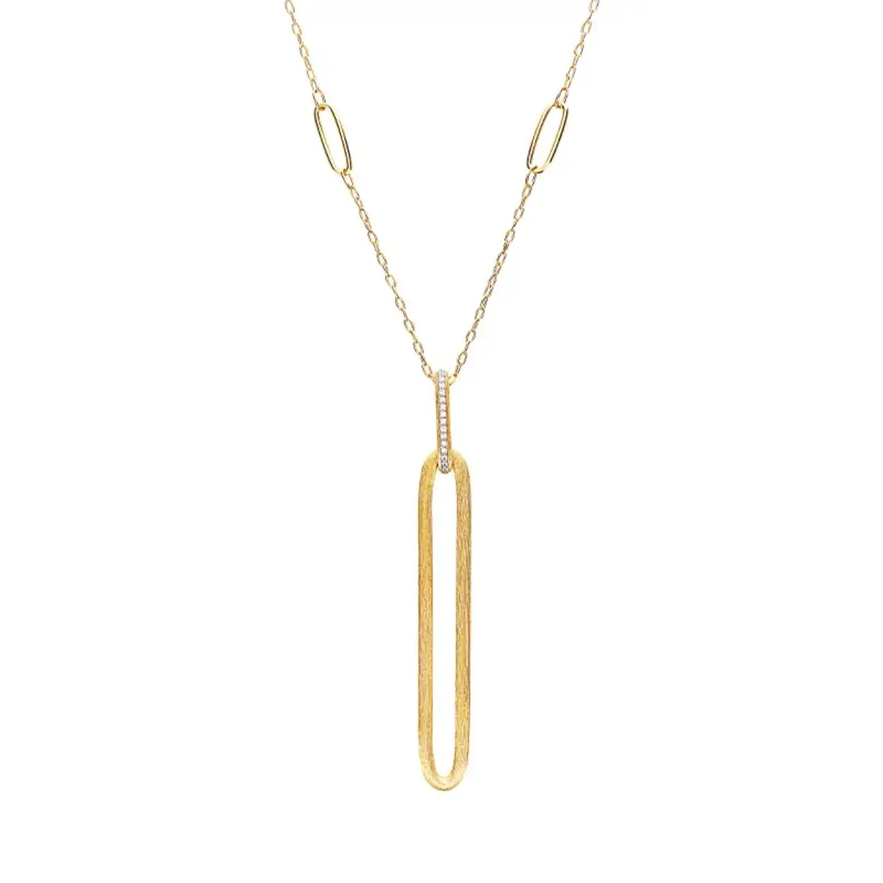 Licht en minimalistisch: deze ketting uit de LIBERA-collectie, gemaakt van 18-karaats goud met diamanten, is volledig handgemaakt door onze ambachtslieden. Het perfecte sieraad om je look een vleugje verfijnde elegantie te geven.