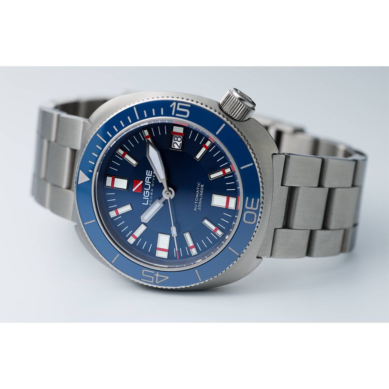 LIGURE TARTARUGA Blue basic - Oyster METALEN BAND