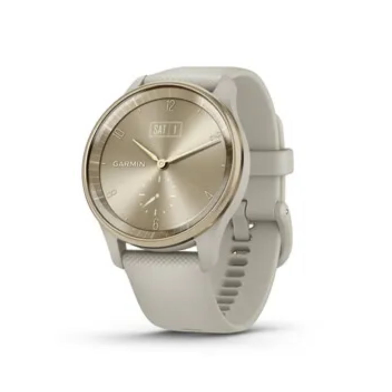 Deze Garmin smartwatch behoort tot de Vivomove trend collectie.
Referentienummer: 010-02665-02

De hybride vívomove® Trend smartwatch heeft een klassieke analoge stijl en essentiële slimme functies, zoals smartphonemeldingen en contactloze betalingen met Garmin Pay.

Ervaar een volkomen tijdloze analoge stijl.

De batterij gaat tot wel 5 dagen mee. Dat ziet er goed uit.

Tik of veeg om het verborgen aanraakscherm tevoorschijn te halen. Het is jouw kleine geheimpje.

Ontvang sms-berichten, oproepen en agendaherinneringen wanneer je hem aan je smartphone koppelt.

Ken je lichaam beter. Houd stress, slaap, energieniveaus en meer in de gaten.

Tik op je pols bij de kassa om te betalen via deelnemende aanbieders. Eenvoudig en contactloos.