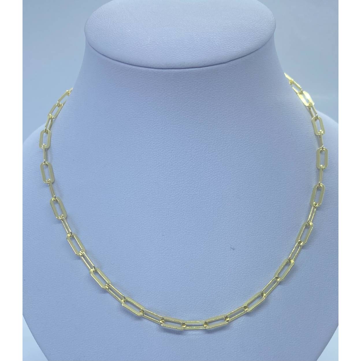 zilveren verguld paperclip collier