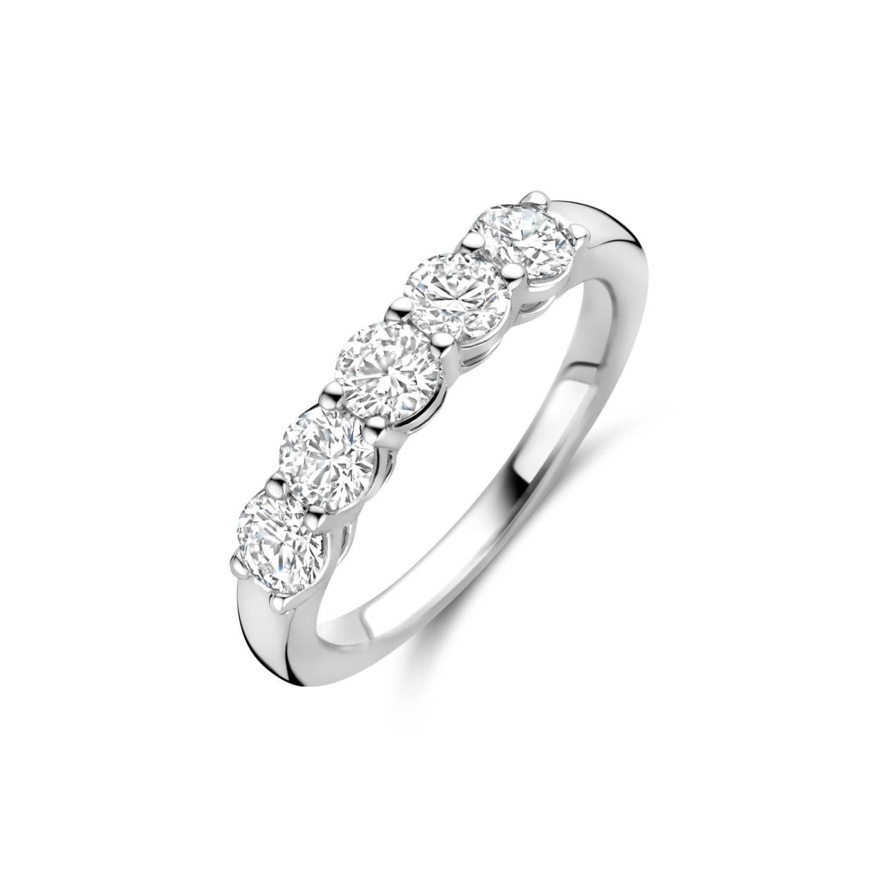 Trouwring wit goud 18kt met labdiamanten